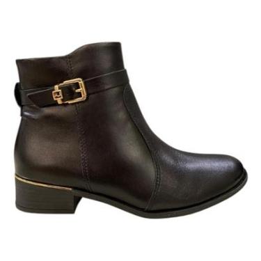 Imagem de Bota Coturno Feminino Ramarim Confort Fivela Salto Baixo 2453104 Preto-Feminino
