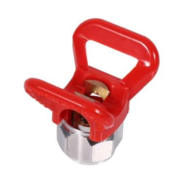 Imagem de Luqeeg Protetor de ponta de pulverizador, ferramenta universal vermelha para ponta de pulverizador de tinta sem ar, substituição do assento do bocal de tinta spray sem ar