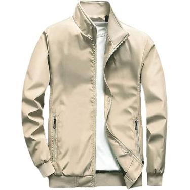 Imagem de Jaqueta De Negócios Masculina Ao Ar Livre Casaco Casual Jaqueta Bomber, Khaki 001, XL