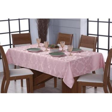 Imagem de Toalha de Mesa Jacquard 6 Lugares Varias Cores Luxo ROSÊ - BOB SHOP BO