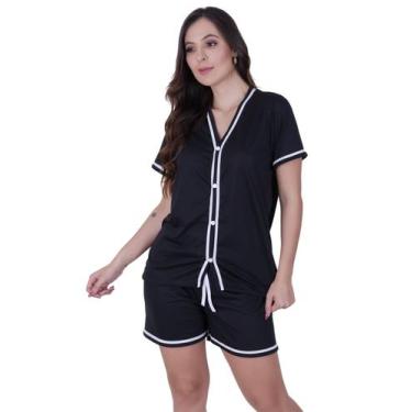Imagem de Pijama Americano Manga Curta Botão - c1 PIJAMA SABRINA - By Tina Modas