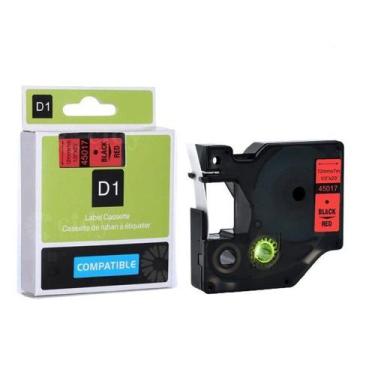Imagem de Fita Compatível Dymo D1 45017 Vermelha Letra Preta 12mm - Genérica Dym