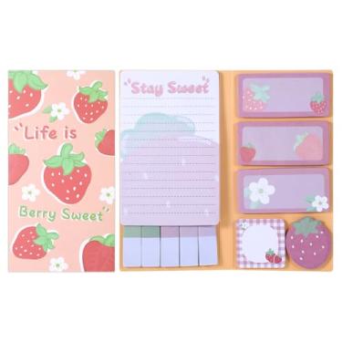 Imagem de Life is Berry Sweet Sticky Notes, bloco de notas de morango, quadro-negro, blocos autoadesivos, divisórias de plantas, conjunto de blocos de anotações, material de volta às aulas, presentes de
