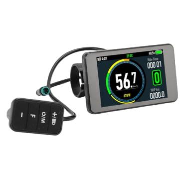 Imagem de Jiawu Medidor Elétrico de Exibição de LCD, 24V 36V 48V Bike Elétrico LCD Painel de Controle de Tela, Odômetro de Velocidades de Tela Colorida para de 22,2 Mm do Guidão