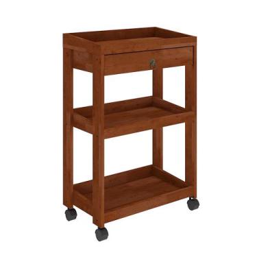 Imagem de Carrinho Auxiliar de Madeira com 1 Gaveta - 6036 - Meyer, Envelhecido 