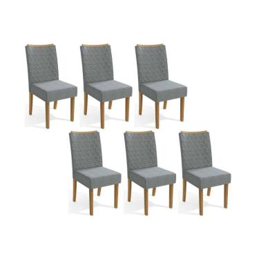 Imagem de Kit 2 Cadeiras De Cozinha 2cad129fr 6 Un Freijó Linho Cinza A056