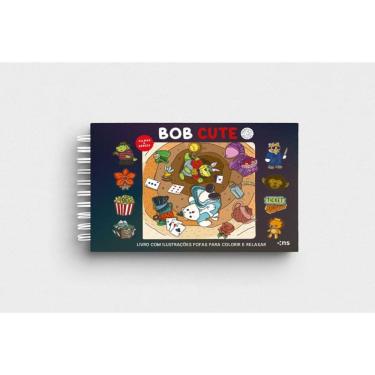 Imagem de BOB CUTE – CAPA DURA PRETO: Livro com ilustrações fofas para colorir e relaxar