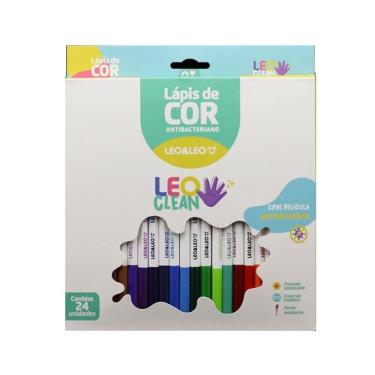 Imagem de Lápis de Cor Antibacteriano Sextavado 24 Cores - Leo & Leo