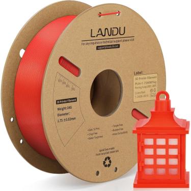 Imagem de Filamento de impressora 3D LANDU PLA+ 1,75 mm vermelho 1 kg