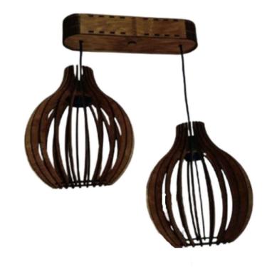 Imagem de Luminária Teto Tipo Pendente Alice Mdf - Completa Cor: Marrom