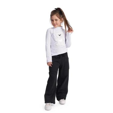 Imagem de Blusa Manga Longa Urso Bordado Cotton Infantil Menina-Feminino