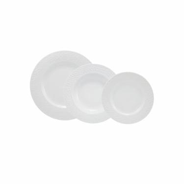 Imagem de Serviço de Baixela 18 Peças em Porcelana, Modelo Ártico, Redondo com Relevo, Porcelana Schmidt