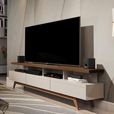 Imagem de Rack para Tv até 72 Polegadas 3 Gavetas Vivare Wood Móveis Germai Off White/freijó