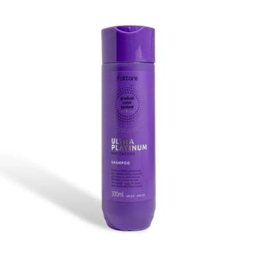 Imagem de Shampoo Matizador Fattore Ultra Platinum 300ml – Gradual Color System Até 5 Tons – pH 5,5 Sem Sal – Reduz Amarelado em Cabelos Loiros, Brancos, Grisalhos ou com Mechas – Efeito Platinado e Brilho Intenso