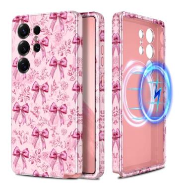 Imagem de Casetego Capa para Galaxy S25 Ultra, compatível com MagSafe,[Teste de queda de grau militar] Capa feminina fina à prova de choque robusta mármore para Samsung Galaxy S25 Ultra 6,9 polegadas, laço