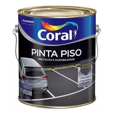 Imagem de Tinta Piso Inter/exte Parede/teto/calçadas 3,6lt Coral Cores, Cinza Mé