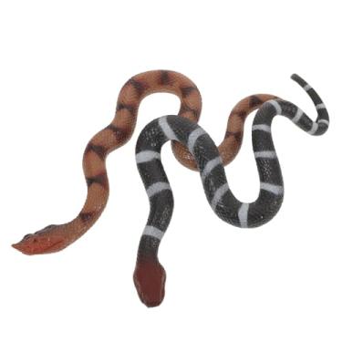 Imagem de TOYANDONA 2 Peças de Brinquedo Realista de Cobra Falsa, Modelo de Cobra de Borracha, Brincadeira Infantil para Brincadeira de Halloween, Figura Assustadora E Adereço, Decoração de Jardim
