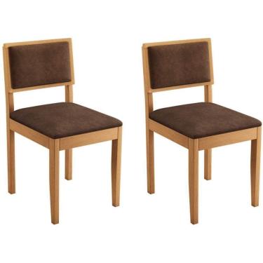 Imagem de Conjunto 2 Cadeiras Jade 04 Verona Chocolate Pés Em Madeira Jcm