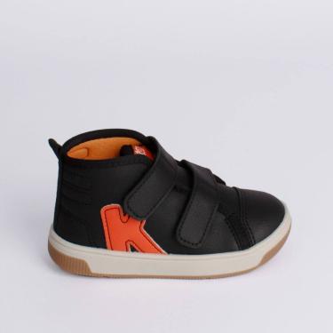 Imagem de Tênis Infantil Milão Kidy Fecho Duplo Preto Laranja 