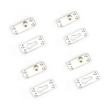 Imagem de Ioensy 4 peças de fixadores de grade de cama de ferro reforçado para cabeceiras, estrados de cama de madeira resistente, ferragens de montagem, acessórios de, Pino único