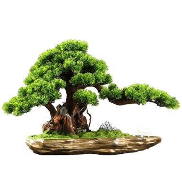 Imagem de Bonsai artificial, plantas artificiais, decoração de plantas falsas com vasos para casa, mesa, escritório, quarto, sala de estar, bonsai artificial