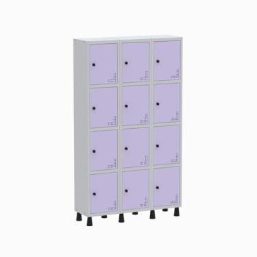 Imagem de Armário Locker Guarda Volume Aço Light 12 Portas 103,5x179,5cm - Pandi