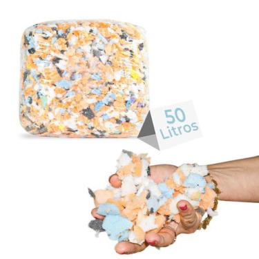 Imagem de 50 Litros Flocos De Espuma Para Enchimento Almofada Puff - Spumas