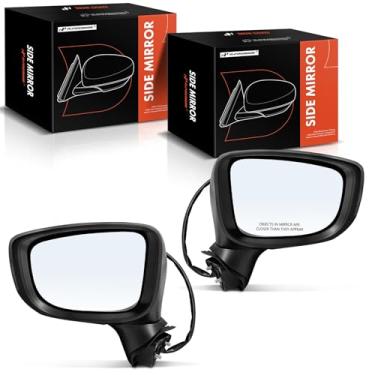 Imagem de A-Premium Par (2) espelhos retrovisores elétricos do lado do motorista e do passageiro - compatível com Mazda 3 2014-2016, 3 Sport 2014-2016 - Espelho retrovisor externo preto dobrável manual sem