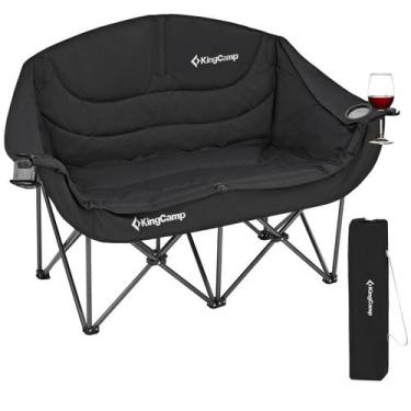 Imagem de Cadeira de acampamento KingCamp Double Loveseat com porta-copos de 200