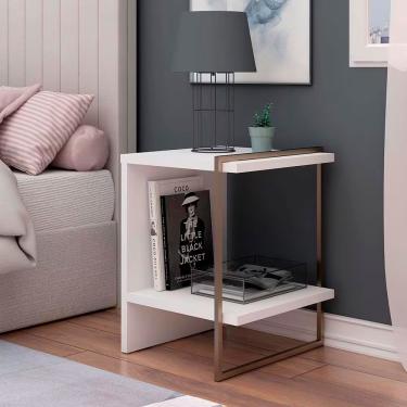 Imagem de Mesa De Cabeceira E Mesa Lateral Infinity Genialflex Branco