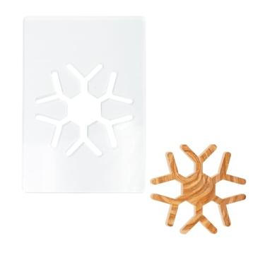 Imagem de Modelos de roteador de acrílico de Natal com forma de floco de neve para carpintaria de férias, kit de artesanato decorativo de férias, ideias de presente faça você mesmo, estênceis para marcenaria