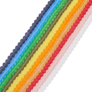 Imagem de Spritewelry 800 contas de vidro Rondelle coloridas contas de cristal fosco 6 mm contas espaçadoras facetadas redondas para pulseiras, colar, faça você mesmo, joias, artesanato, 10 fios