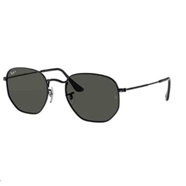 Imagem de Óculos de Sol Ray-Ban Polarizado Hexagonal 0RB3548NL 002/58 Tam 54 / Preto - Lentes Verde