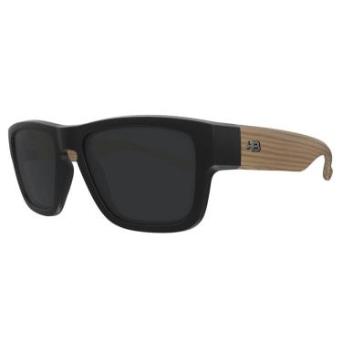 Imagem de Óculos de Sol HB H-Bold - Preto Fosco e Efeito Madeira 55