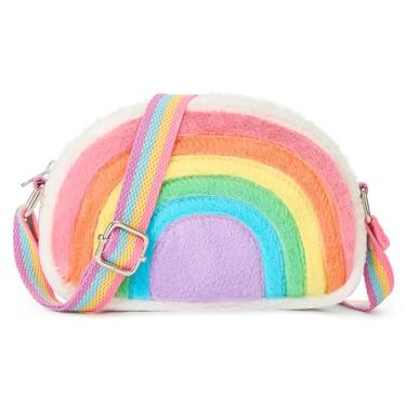 Imagem de cotmcor Bolsa infantil para presente infantil bolsa tiracolo fofa arco-íris, Lã arco-íris 002