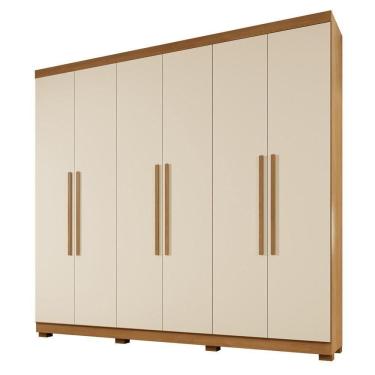 Imagem de Guarda Roupa Viena 6 Portas 4 Gavetas 10 Prateleiras Cinamomo Off