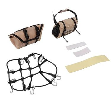 Imagem de Domary Rede de Bagagem de Telhado, Mini Decoração de Bolsa de Bagagem para 1/18 Trx4m, 1/24 Carros Rc Scx24, Com Simulação Look (Preto)