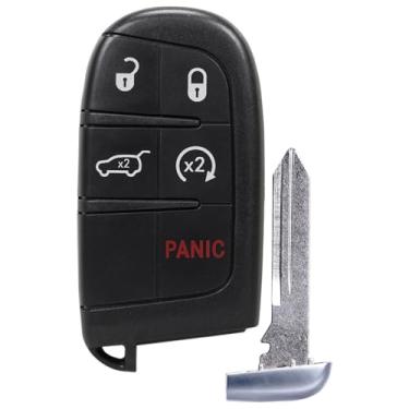 Imagem de TA-VIGOR Controle remoto de entrada sem chave de substituição para chave de carro 433 MHz compatível com Jeep Grand Cherokee Dodge Durango 2014 2015 2016 2017 2018 2019 2020 2021 2022 chip ID46 com 5