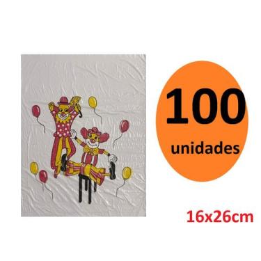 Imagem de Kit 100 Sacos de Plástico p/ Palhaços Dia das Crianças 16x26 - Lynx pr