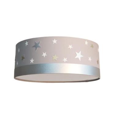 Imagem de Luminária Plafon Infantil Estrelas Cúpula 40x15 2e27 Cinza - Tom Luz
