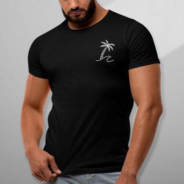 Imagem de Camiseta Masculina Estampada Coqueiro Palmeira 100% Algodao Premium - 