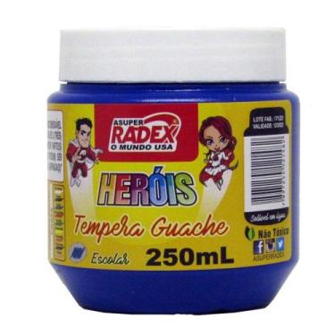 Imagem de Tinta Guache Escolar Azul Escuro Radex 250ml