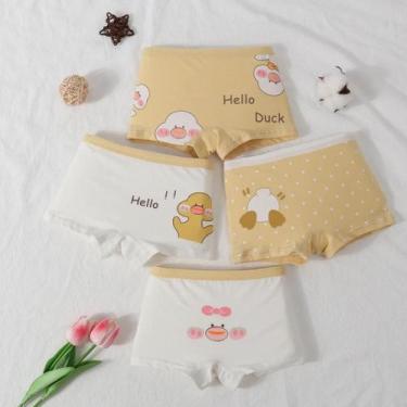 Imagem de Calcinhas De Algodão Para Meninas, Boxers Infantis, Tamanhos Pequeno, 