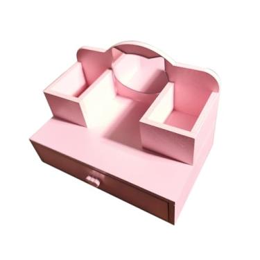 Imagem de menolana Penteadeira de maquiagem em miniatura de madeira para casa de bonecas com espelho, escala 1/12, móveis para casa de bonecas para decoração de