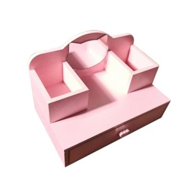 Imagem de YIJU Miniatura de casa de bonecas de madeira, penteadeira, pequena caixa de armazenamento, modelo 1/12, acessórios para móveis de casa de bonecas para