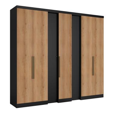 Imagem de Guarda-Roupa 7 Portas THB Selecto MDP - Preto/Capuccino