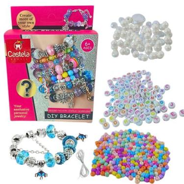 Imagem de Kit de Miçangas DIY Pulseira Colorida Bijuteria Infantil - Castela - C