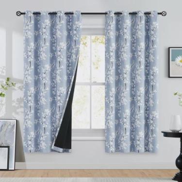Imagem de Cortinas Blackout FMFUNCTEX Floral Blue 160x160cm 2 painéis