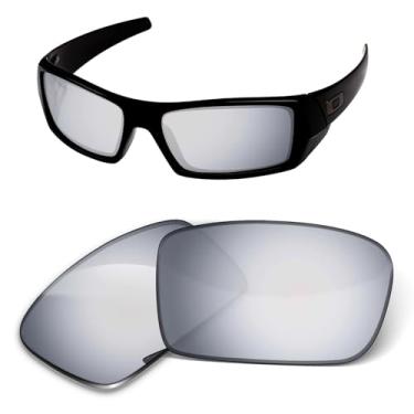 Imagem de Lentes de substituição de 1,6 mm compatíveis com óculos de sol Oakley Gascan OO9014, antiarranhões e resistentes a impactos (espelhado prateado escuro)
