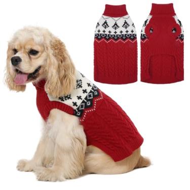 Imagem de LeleTail Suéter de cachorro XS, suéter de tricô para cães pequenos, moletom grosso quente para animais de estimação de Natal para cães, meninas, meninos, malha macia de inverno, roupa de clima frio